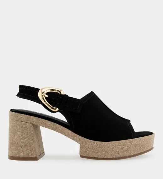 Zella Black Platform Sandals